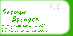 istvan szinger business card